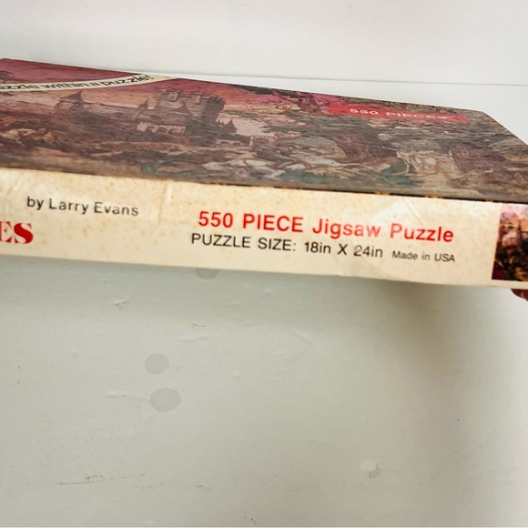 vintage hidden pictures jigsaw puzzle by larry evans fantasy scene knight dragon - Picture 3 of 6